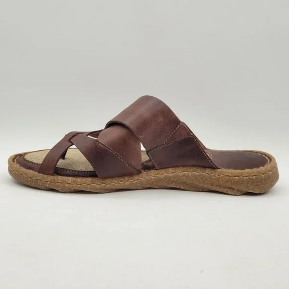 Born Sorja Sport Leather Thong Sandals Women's 9 EU 39-40 Brown - Picture 4 of 14
